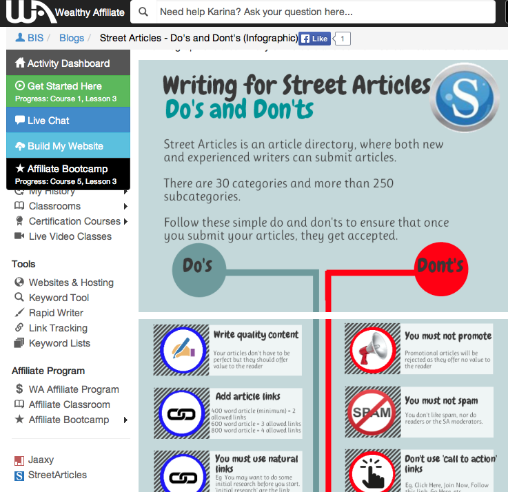 Street Articles Do's and Don'ts