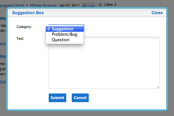 Suggestion box