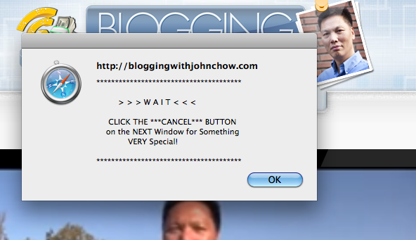 Pop up annoyance